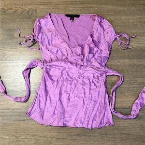 Express Vintage Y2K 95% Silk Babydoll Top- Size XS